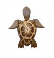 "Hawaii" - 2" Wood Turtle Magnet w/ Hibiscus Flower
