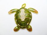 2" Crystal Green Turtle Magnet