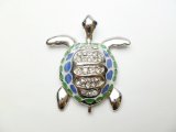 2" Blue & Green Turtle Magnet
