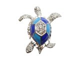2" Blue and Dark Blue Crystal Turtle Magnet