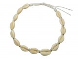 Cowrie Shell Necklace Strung w/ White Adjustable Cord