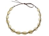 Cowrie Shell Necklace Strung w/ Brown Adjustable Cord