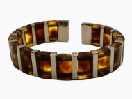 DCI-15mm Faux Turtle Shell with Stainless Steel Bracelet
