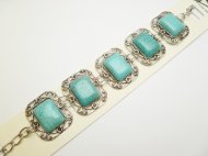 DCI-Rectangle Shape Turquoise Stone Bracelet
