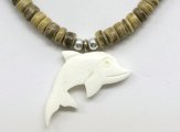 Bone Dolphin w/ 18" Coconut Beads Necklace