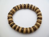 Brown Tone 10mm Coconut Beads Stretchable Bracelet
