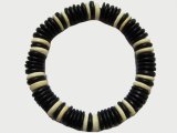 Black & White10mm Coconut Beads Stretchable Bracelet