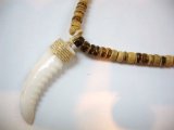 Shell Tusk w/ 18" Coconut Beads Necklace