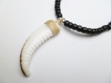 Shell Tusk w/ 18" Black Coconut Beads Necklace
