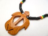 Wood Turtle w/ 18" Coconut & Wood Beads Necklace
