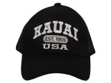 "Kauai 1959 USA" Embroidered Black Mesh Cotton Cap