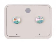 8mm Swarovski Crystal Aurora Borealis 925 Silver Stud Earrings