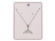 Crystal Whale Tail on 18" Bass Chain Rhodium Plated Necklace
