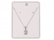 Crystal Turtle on 18" Bass Chain Rhodium Plated Necklace