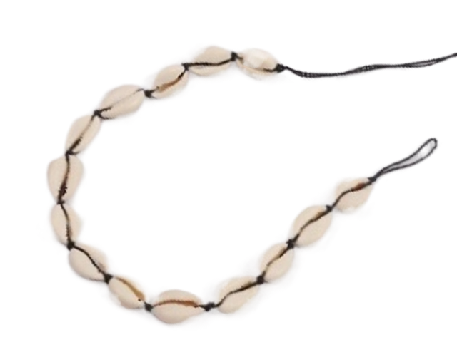 Cowrie Shell Necklace on Adjustable Black Cord Loop