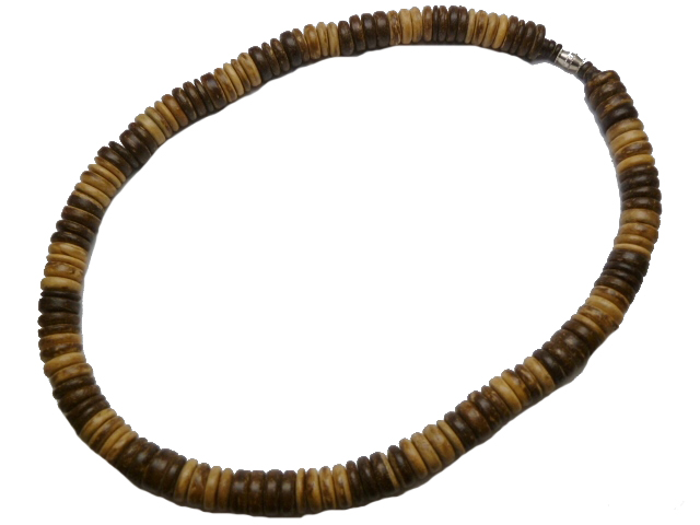 10mm Large Coconut Beads 18" Necklace / Chocker - Click Image to Close