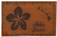"Aloha, Hawaii" Wedding & Island Map Wood Stamped Magnet