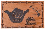 "Aloha Hawaii" Shaka & Island Map Wood Stamped Magnet
