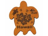 "Hawaii" Hibiscus, Turtle & Island Map Turtle Magnet 7x6cm