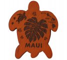 "Maui" Monstera Leaf, Turtle & Island Map Turtle Magnet 7x6cm