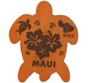 "Maui" Hibiscus, Turtle & Island Map Turtle Magnet 7x6cm
