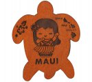 "Maui" Hula Dancer & Island Map Turtle Magnet 7x6cm