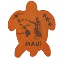 "Maui" King Kam & Island Map Turtle Magnet 7x6cm