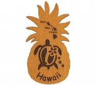 "Hawaii" Turtle, Plumeria & Island Map Pineapple Magnet 8x4cm
