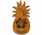 "Hawaii" Hibiscus, Turtle & Island Map Pineapple Magnet 8x4cm