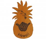 "Hawaii" Shaka, Turtle & Island Map Pineapple Magnet 8x4cm