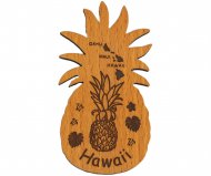 "Hawaii" Pineapple & Island Map Pineapple Magnet 8x4cm