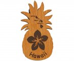 "Hawaii" Plumeria & Island Map Pineapple Magnet 8x4cm
