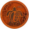 "Hawaii" Sea Turtle & Island Map Wood Magnet 7cm / 2.75"