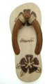 3" Small Wood Sandal Magnet w/ Hibiscus Flower & "Hawaii" Design