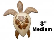 2-Wood Turtle Magnet 3"