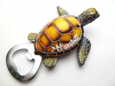 4.25" Brown Turtle "Hawaii" Opener Magnet