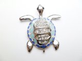 2" Blue Turtle w/ C.Z. Stone Magnet
