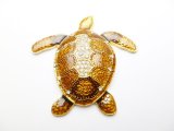 2" Brown Crystal Turtle Magnet