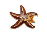 2" Red Starfish w/ C.Z. Stone Magnet
