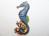 3" Blue Seahorse Magnet