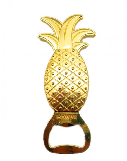 Hawaii Pineapple Bottle Opener & Magnet - Click Image to Close