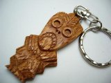 2" Natural Wood Tiki Keychain