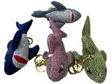 Assorted Color Plush Stuffed Shark Keychain