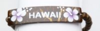 Coco ID Elastic Bracelet with "Purple Hibiscus & Hawaii" Design