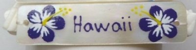 "Hawaii" Purple Hibiscus Design Rose Shell Elastic Bracelet