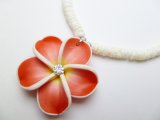 35mm Fimo Flower w/ 18" Clam Shell Necklace
