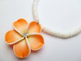35mm Fimo Flower w/ 18" Clam Shell Necklace