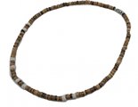 4-5mm Natural Coconut & White Shell Beads Necklace 18"