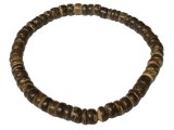 4-5mm Dark Brown Coconut Beads Stretchable Bracelet
