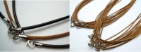 (16") 2.0mm Brown Genuine Greece Leather with 925 Silver Claps
